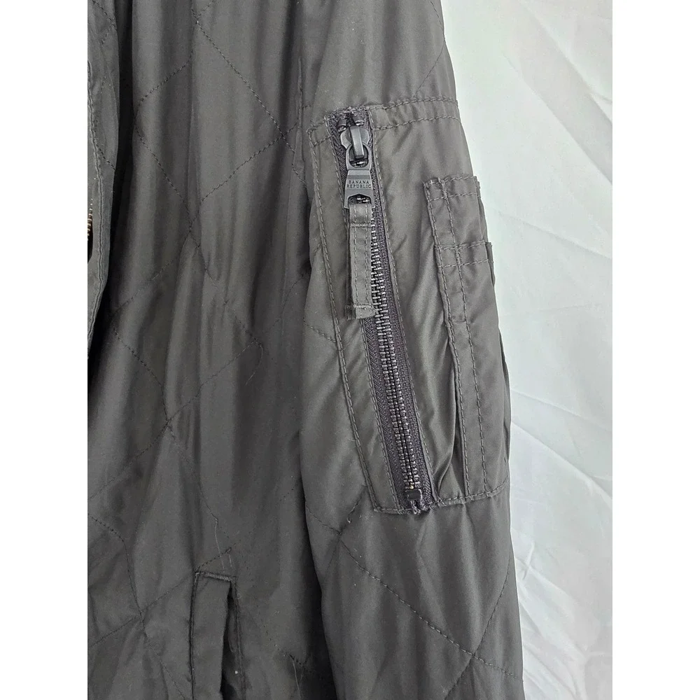 Banana Republic Mens Quilted Bomber Jacket Water Resistant Outerwear Size Medium